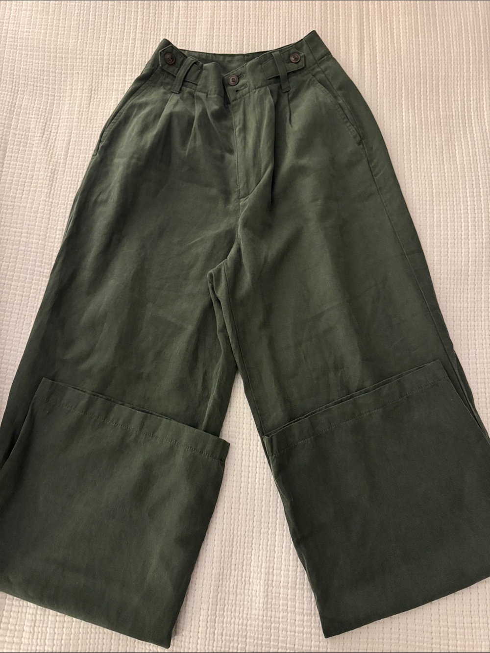 Madewell Olive Wide-Leg Cotton Chinos